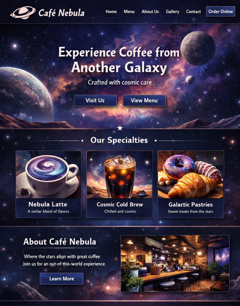 Café Nebula website preview